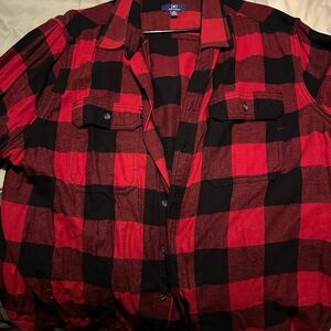 George Men's Red and Black Checkered Shirt